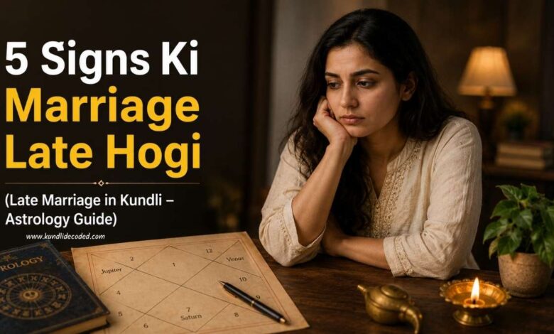 5 Signs Ki Marriage Late Hogi (Late Marriage in Kundli – Astrology Guide)